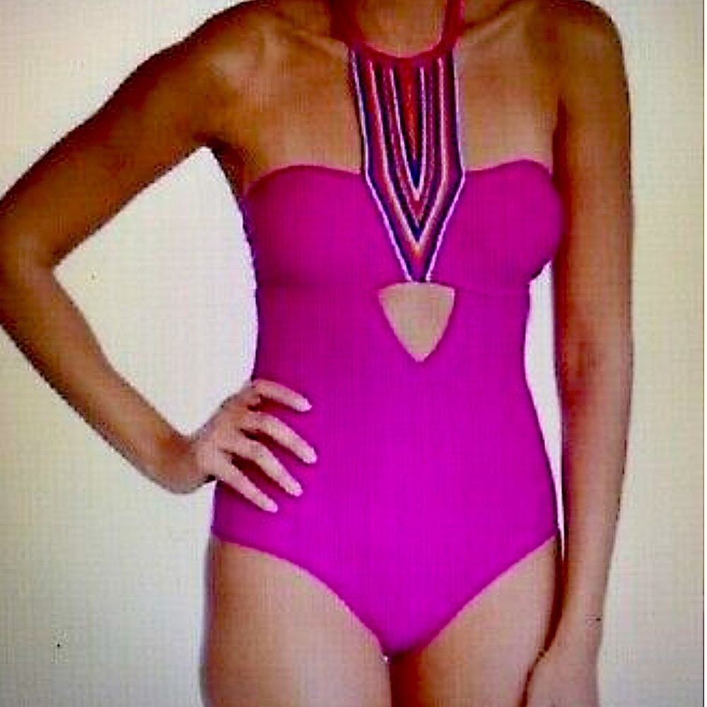 Magenta halter one piece sz XL